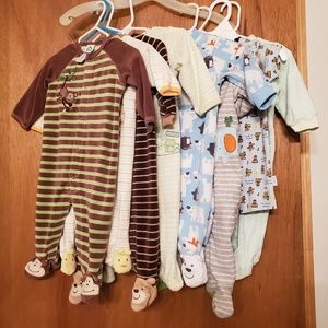 Baby sleeper lot 0-9 months footie pajamas